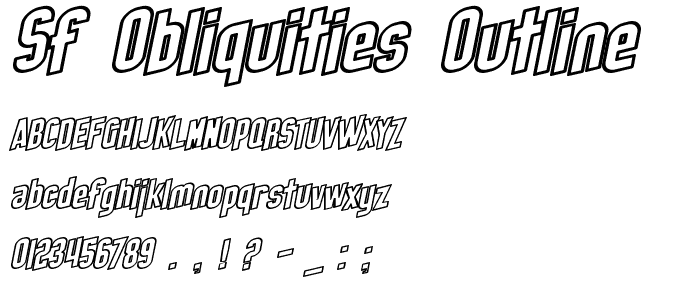 SF Obliquities Outline font